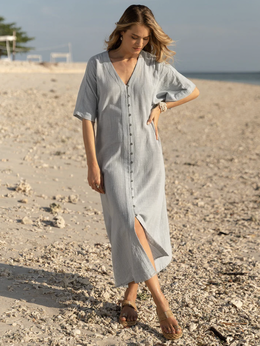 Sevilla Cotton Kimono Slate Blue