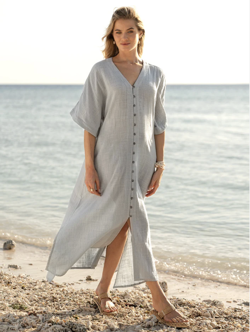 Sevilla Cotton Kimono Slate Blue