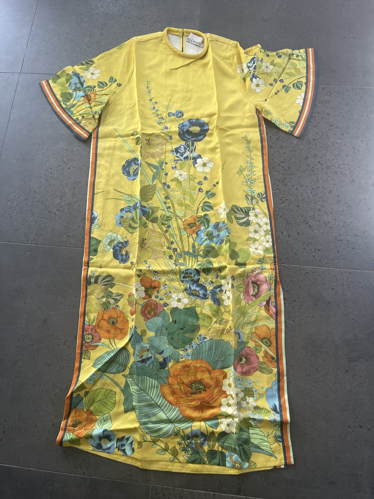 Cresida Midi Dress Yellow Floral AU8/US4
