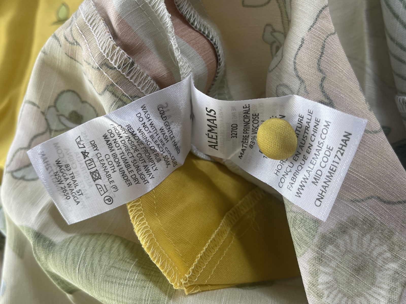 Cresida Midi Dress Yellow Floral AU8/US4