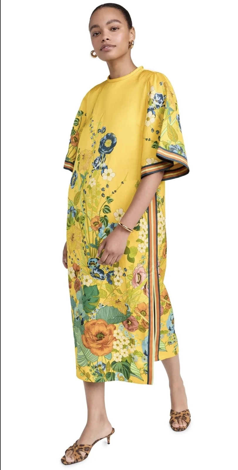 Cresida Midi Dress Yellow Floral AU8/US4