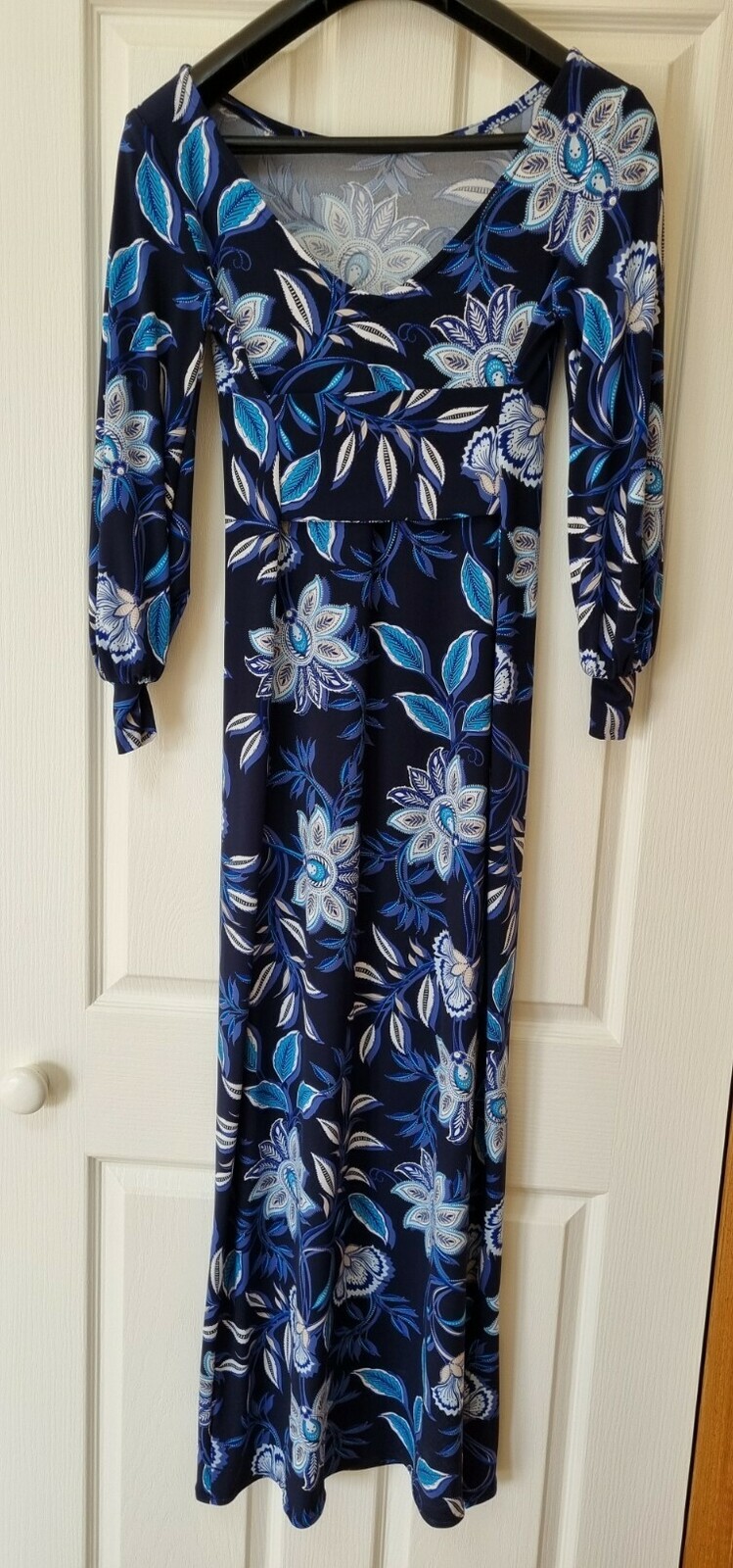 WILD FLOWER MAXI IN BLUE PAISLEY FLORAL Size 8