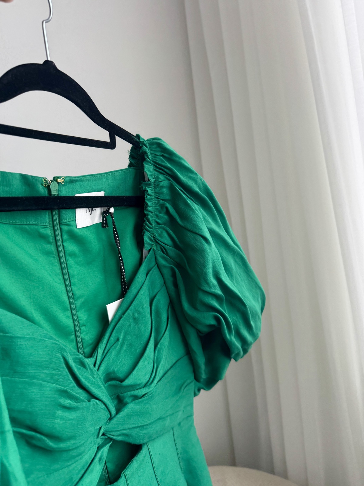 - Dusk Knot Puff Sleeve Mini Dress