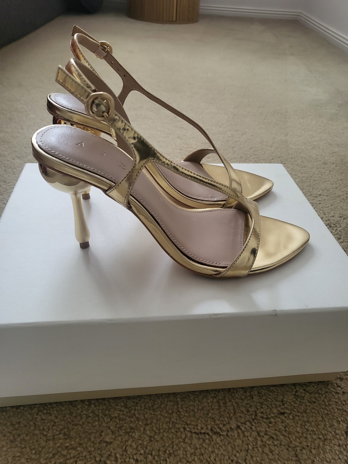 gold heeled sandals
