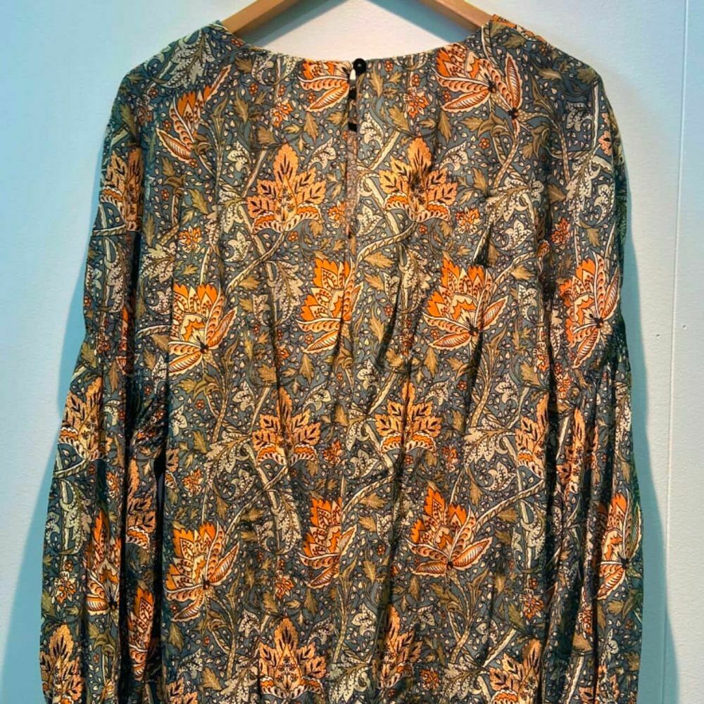 Floral Print High Neck Long Sleeve Office Blouse Top RRP$169