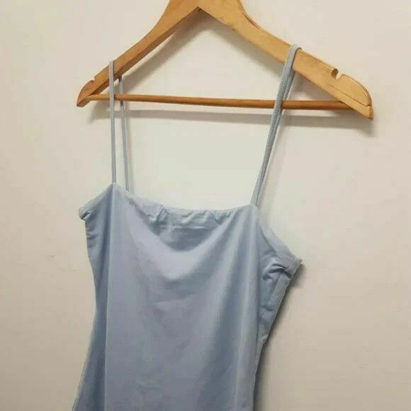 Carlo Ice Blue Fitted Bodycon Slip Midi Dress NWOT