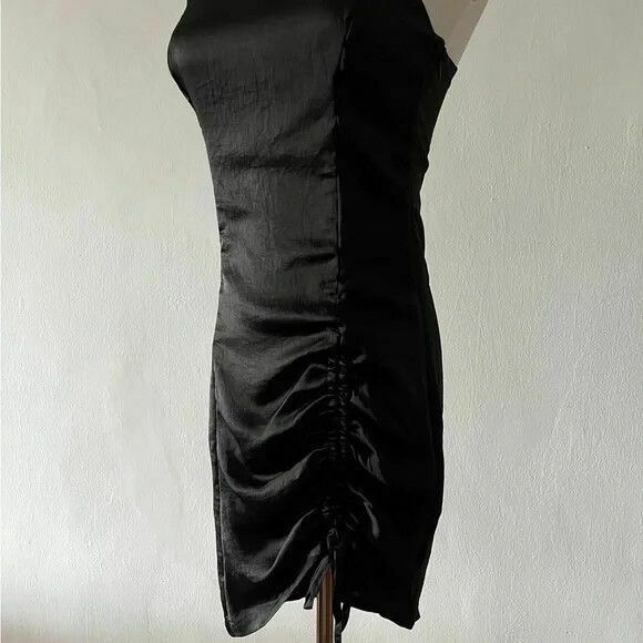 Olivia Black One Shoulder Satin Mini Dress NWT