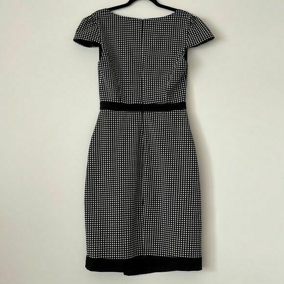Gingham Check V Neck Wrap Office Midi Pencil Dress RRP$289