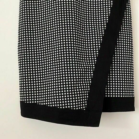 Gingham Check V Neck Wrap Office Midi Pencil Dress RRP$289