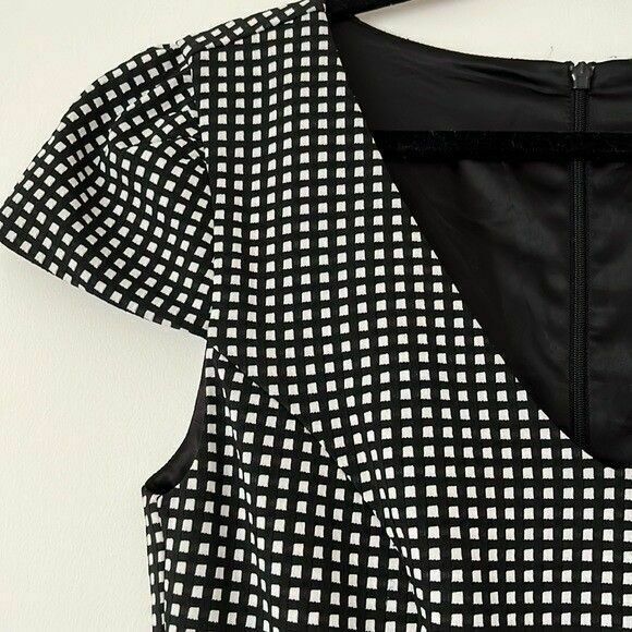 Gingham Check V Neck Wrap Office Midi Pencil Dress RRP$289