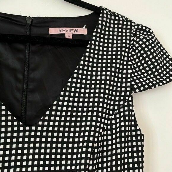 Gingham Check V Neck Wrap Office Midi Pencil Dress RRP$289