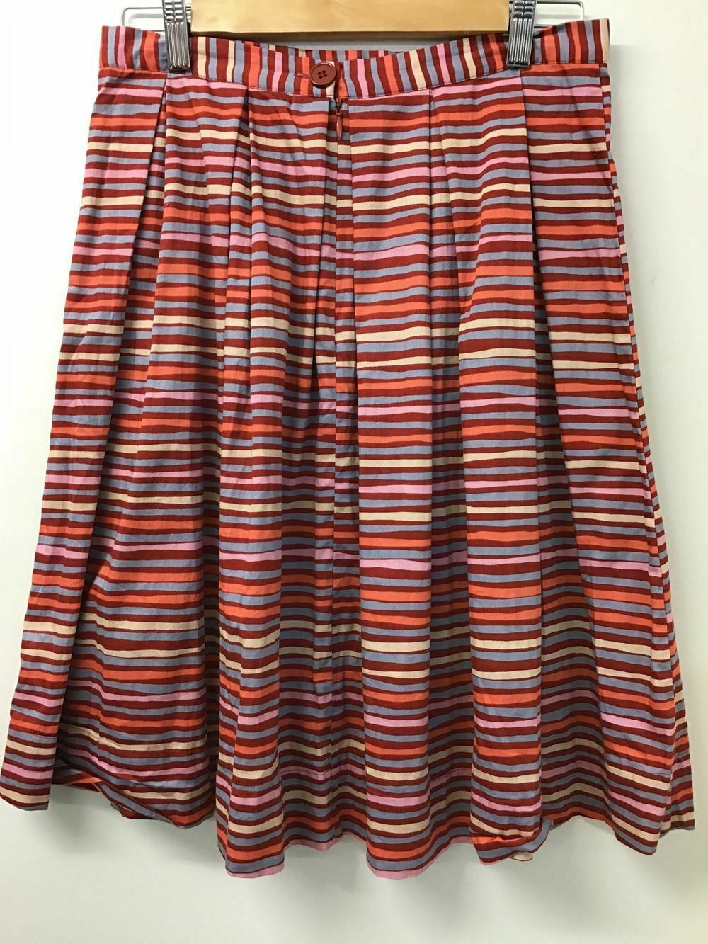 Harriet Rainbow Stripe High Waisted A Line Midi Skirt