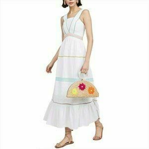 Namita White Tiered Maxi Dress NWT RRP$349
