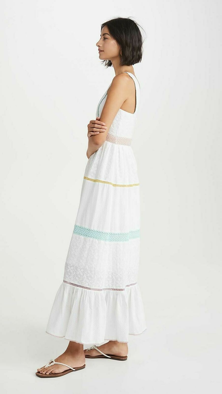Namita White Tiered Maxi Dress NWT RRP$349