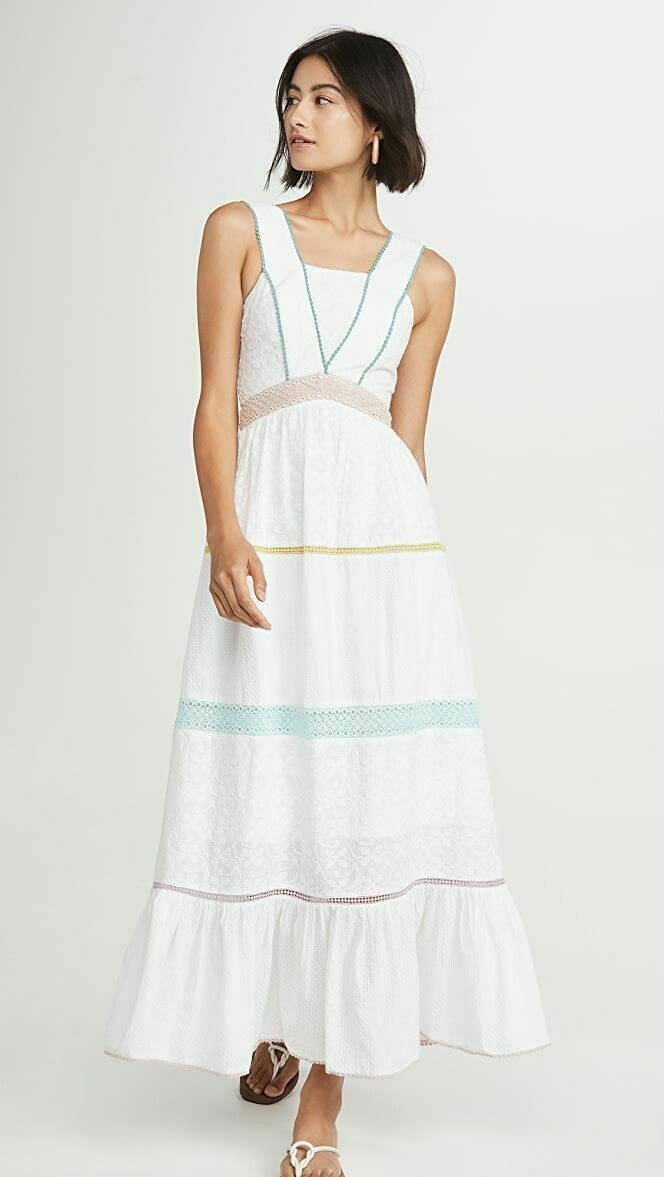 Namita White Tiered Maxi Dress NWT RRP$349