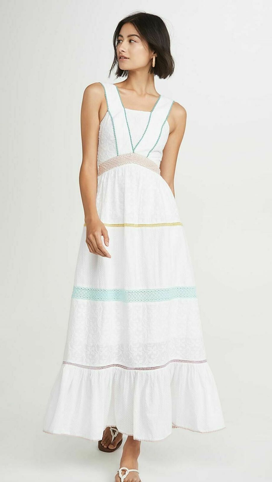 Namita White Tiered Maxi Dress NWT RRP$349