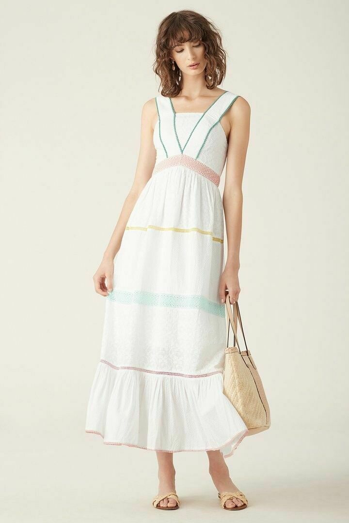 Namita White Tiered Maxi Dress NWT RRP$349