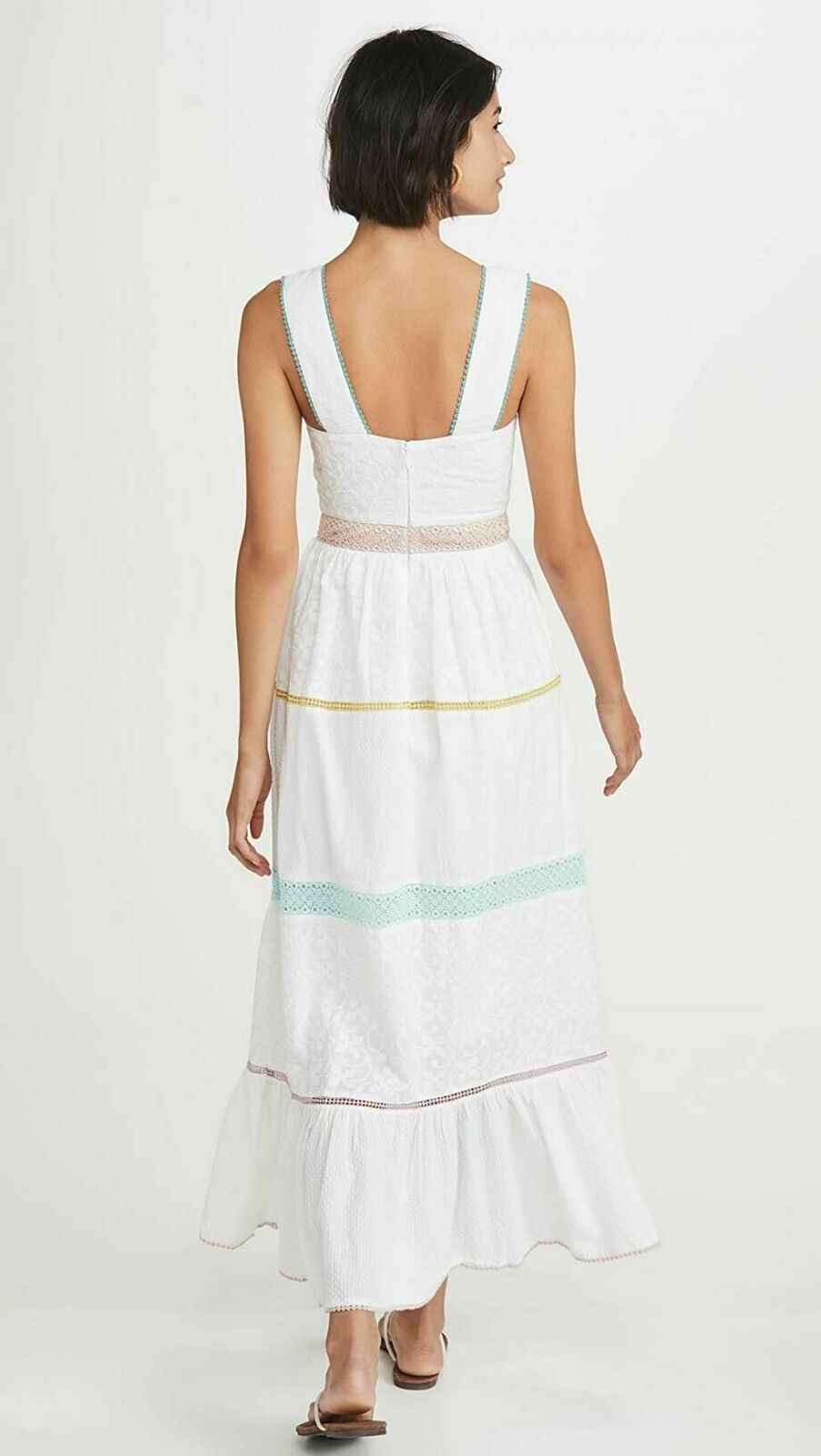 Namita White Tiered Maxi Dress NWT RRP$349