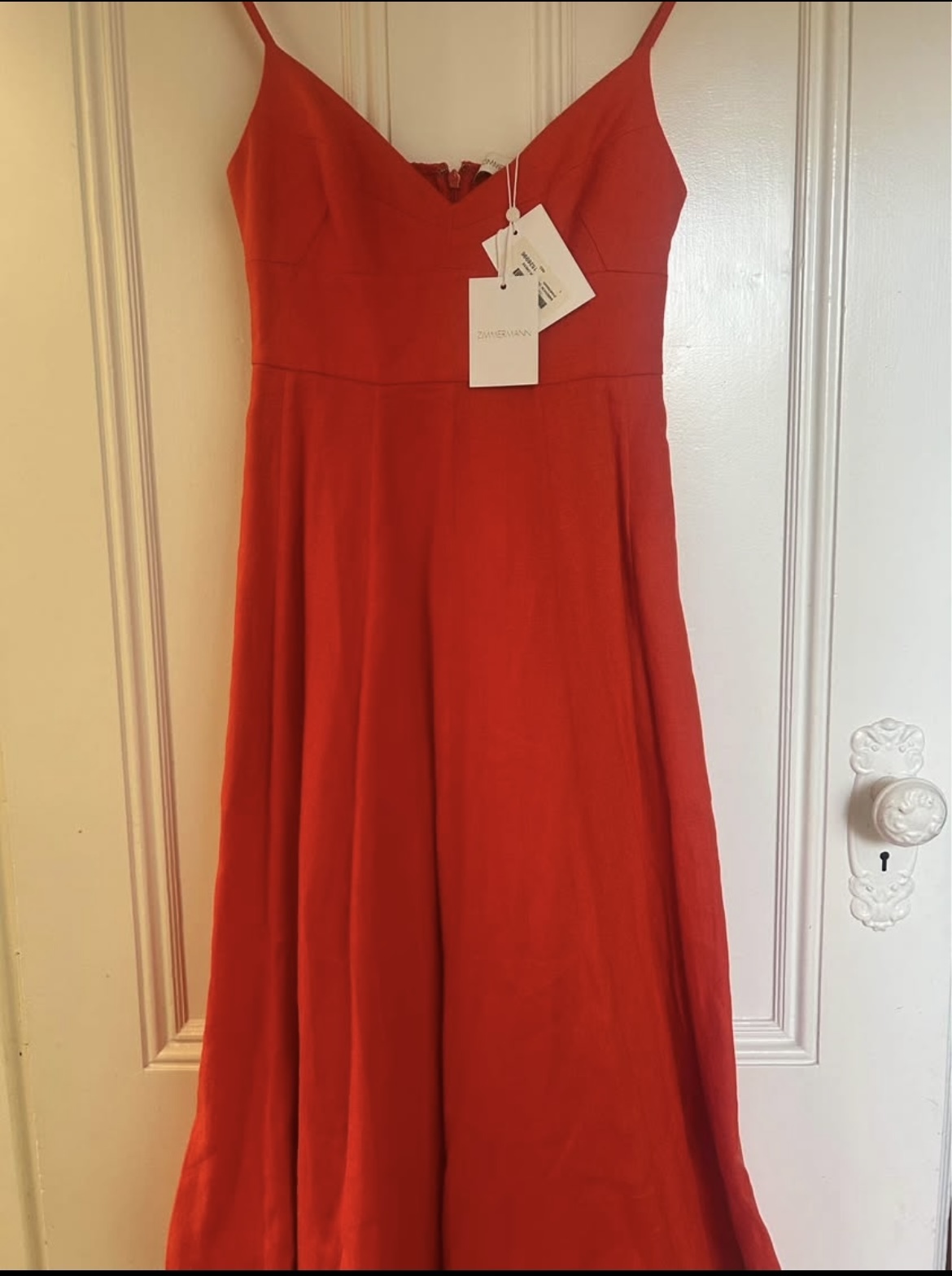 Wonderland Picnic Midi Dress Red Size 1 - new with tags