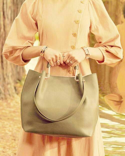 Leather Flip Side Tote Bag In Balsa RRP$450