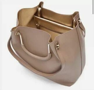 Leather Flip Side Tote Bag In Balsa RRP$450