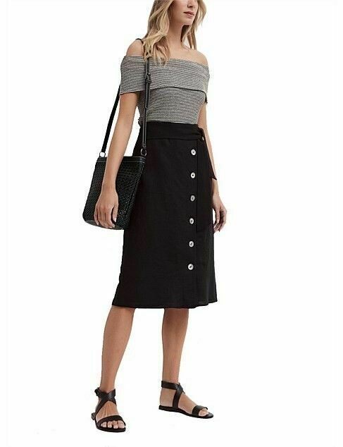 Textured Off The Shoulder Stripe Top RRP$80