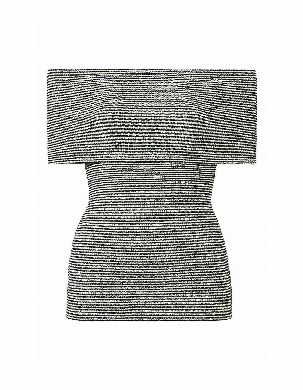Textured Off The Shoulder Stripe Top RRP$80
