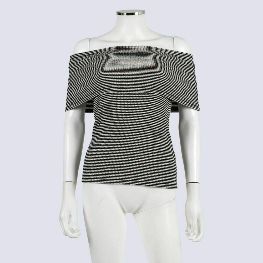 Textured Off The Shoulder Stripe Top RRP$80