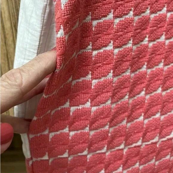 Cotton Embroidered Pink Cream Shift Dress