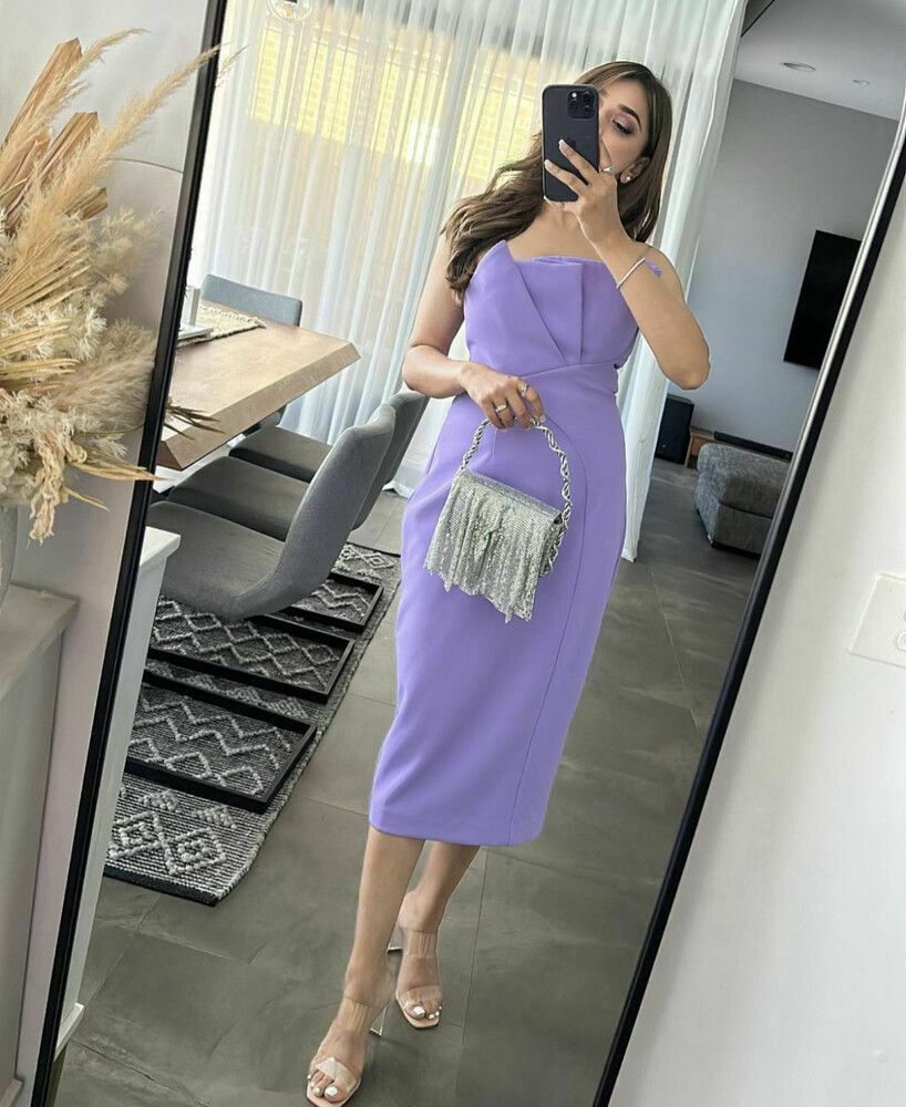 Origami Lilac Strapless Midi Dress RRP$170