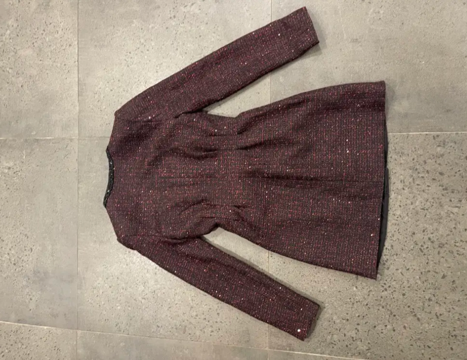  Black Red Tweed Mini Dress 8