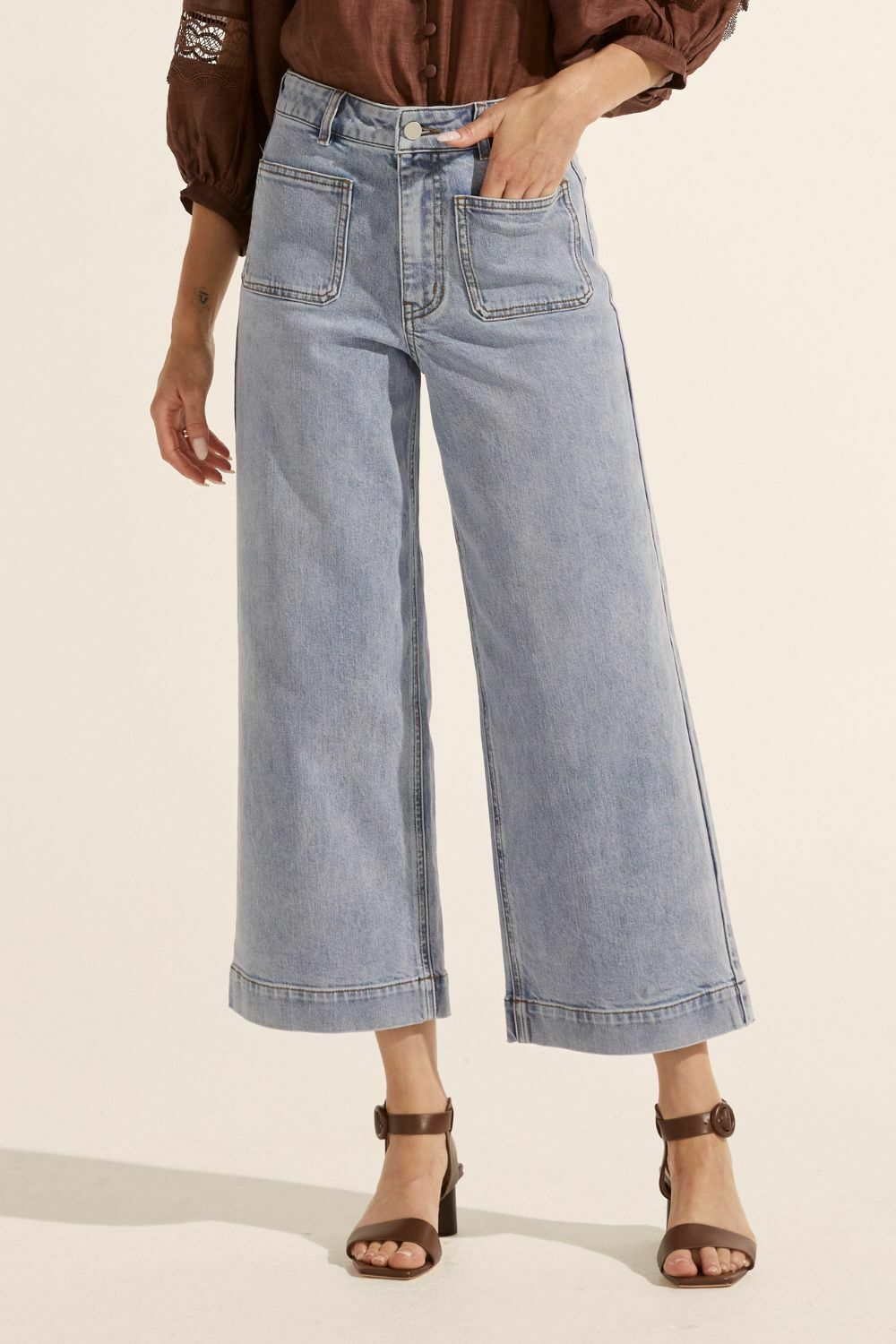 establish crop jean - washed denim - size 3