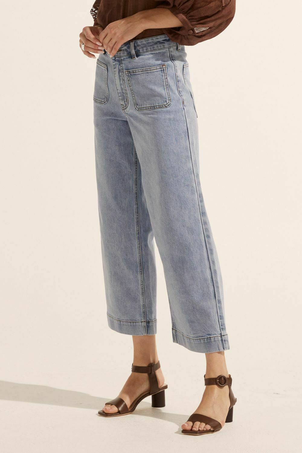 establish crop jean - washed denim - size 3