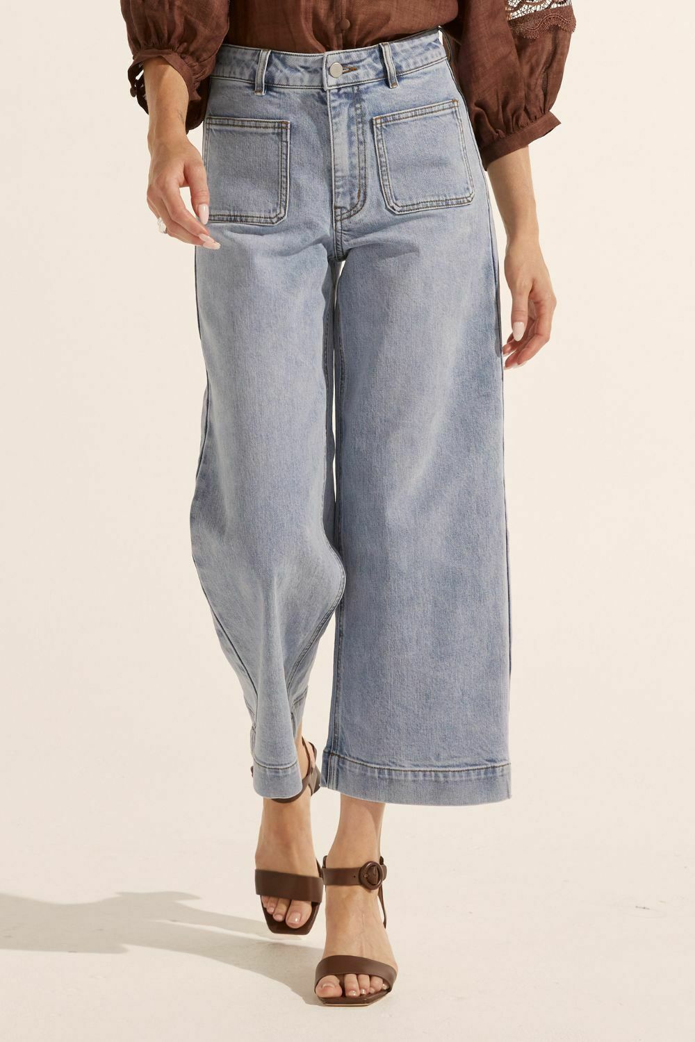 establish crop jean - washed denim - size 3