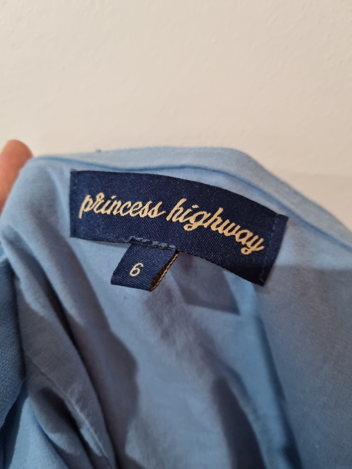 Blue button-down tank dress