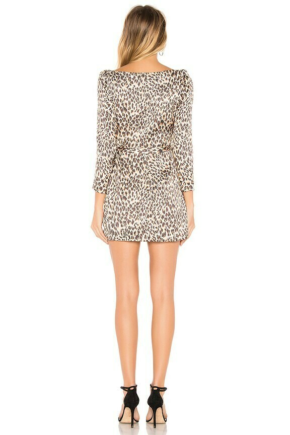 Melrose Leopard Mini Wrap Dress XXS