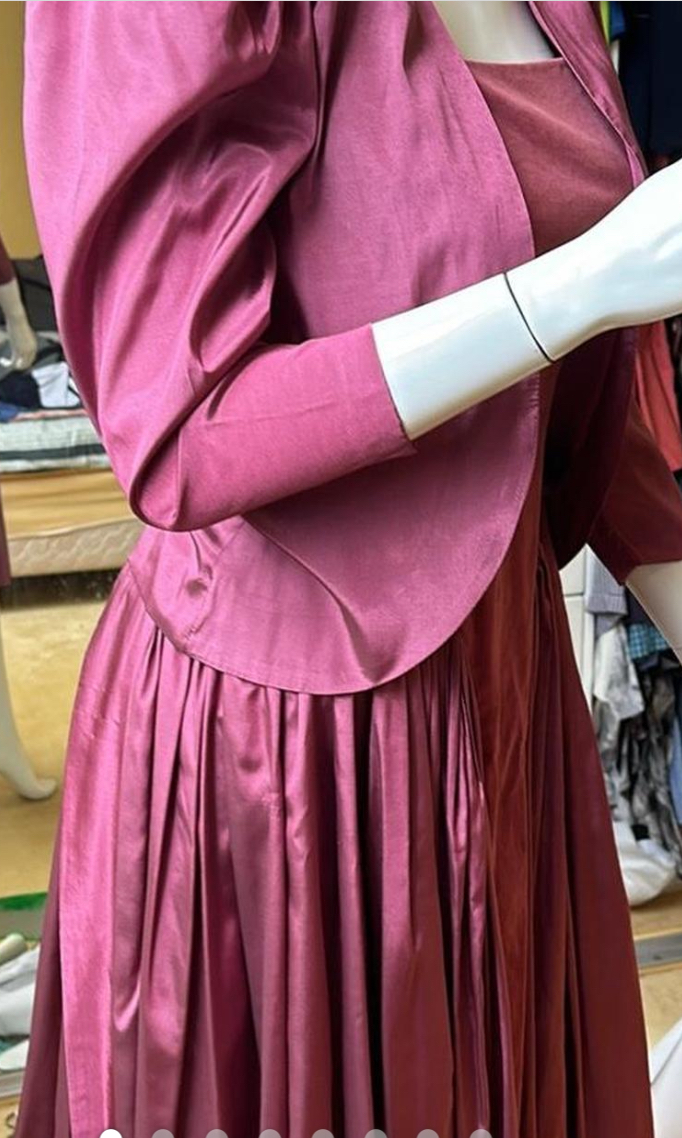 Plum silk and velvet vintage dress