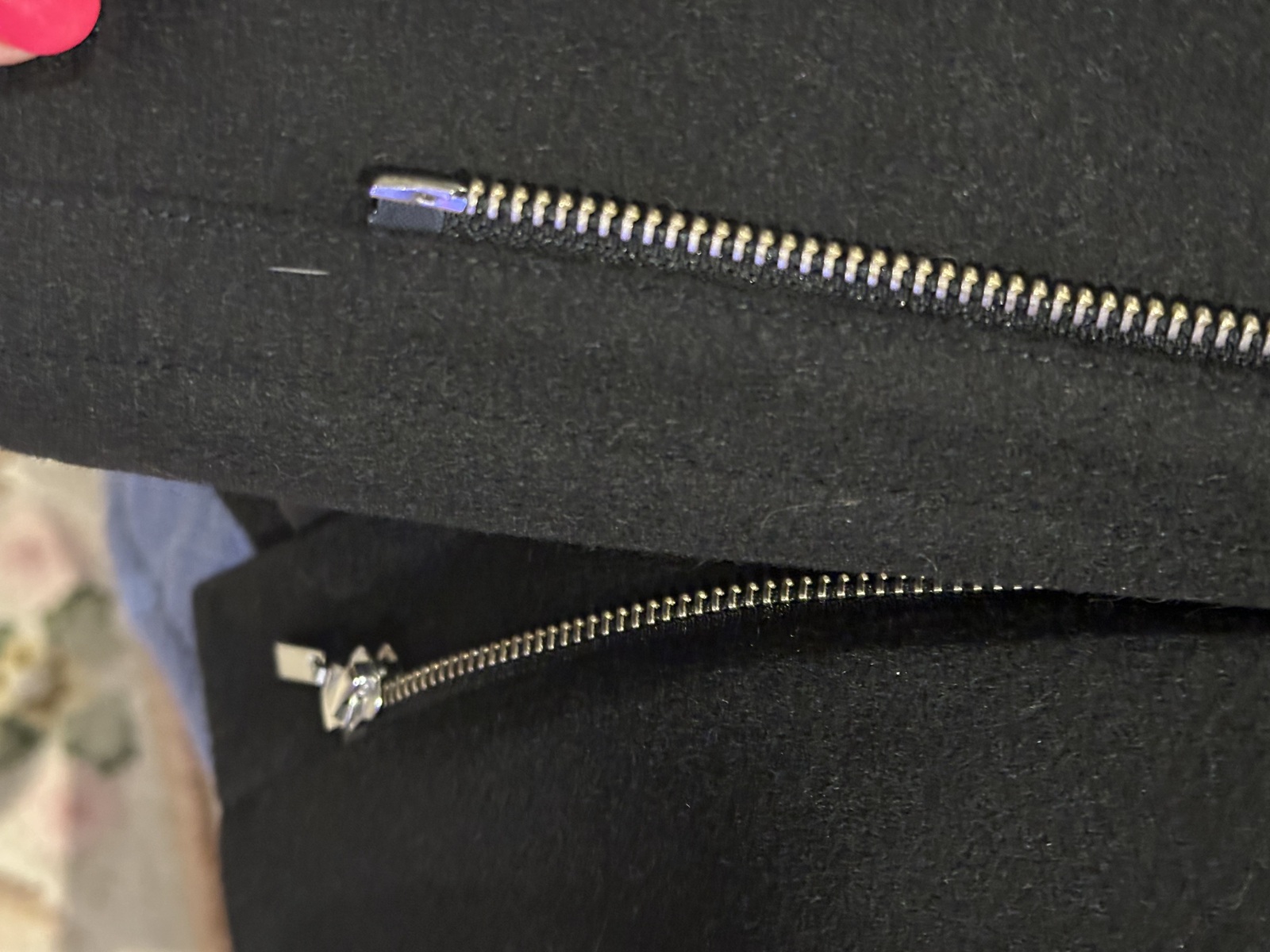 New, Black 100% wool cashmere coat, Cable, M to L