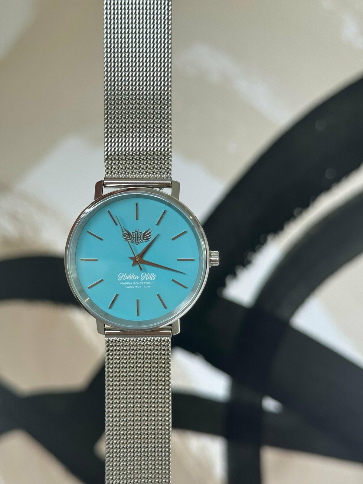 Turquoise Dial Watch – Silver Mesh Band (Brand New)