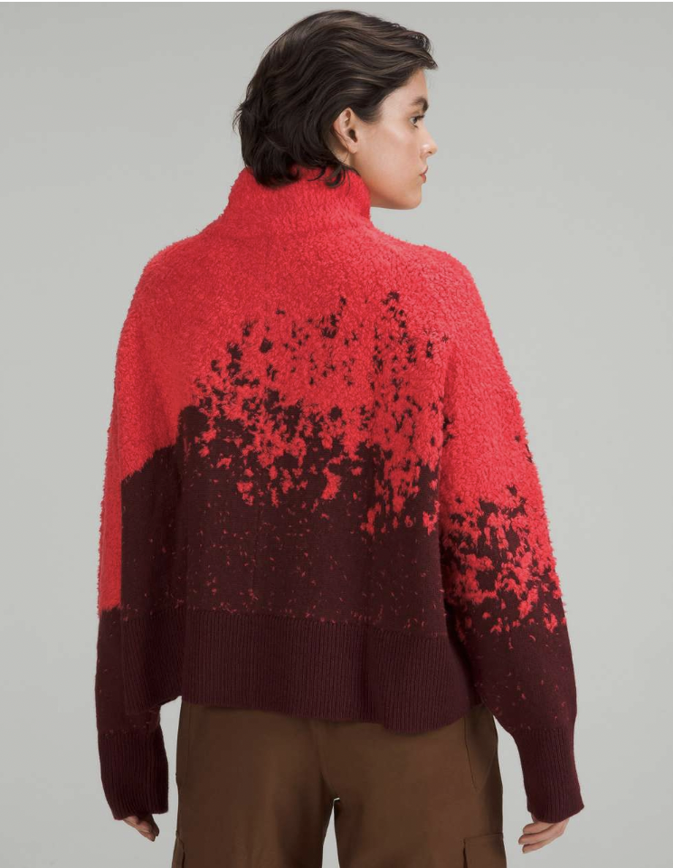 Ombre Knit Textured Turtleneck