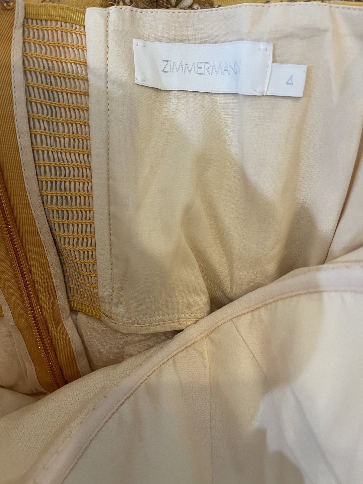 The Lucky Corset Midi Dress in Mustard Bandana Size 4/Au 16