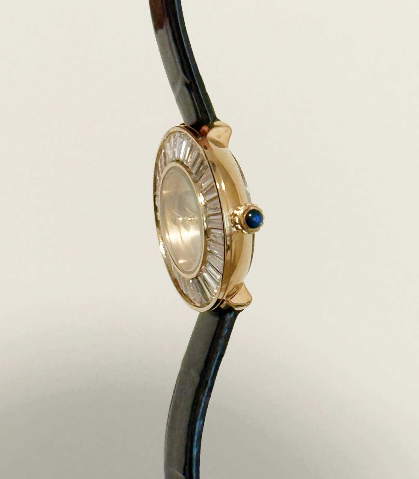 Women's Leather Watch with Rhinestones