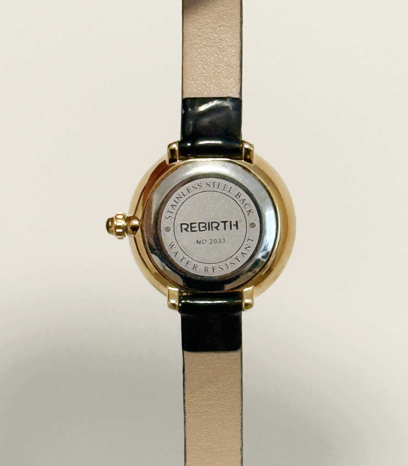 Women's Leather Watch with Rhinestones