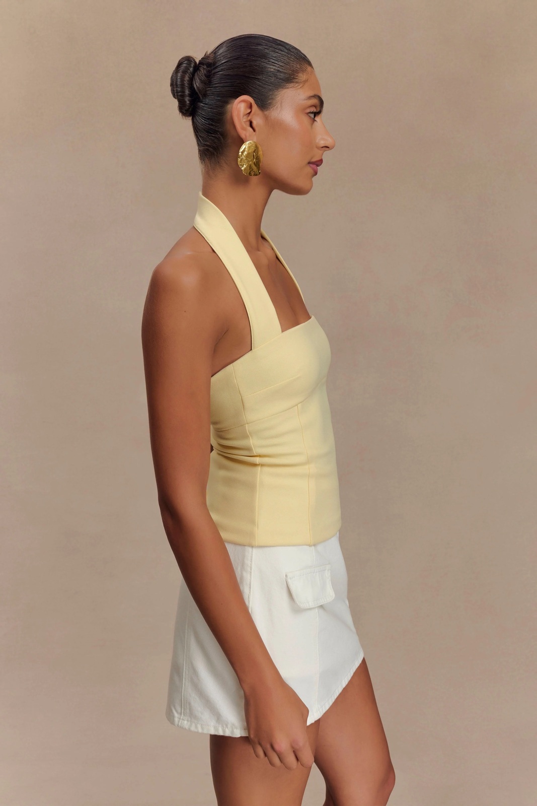 Suiting Halter Top - Pale Lemon