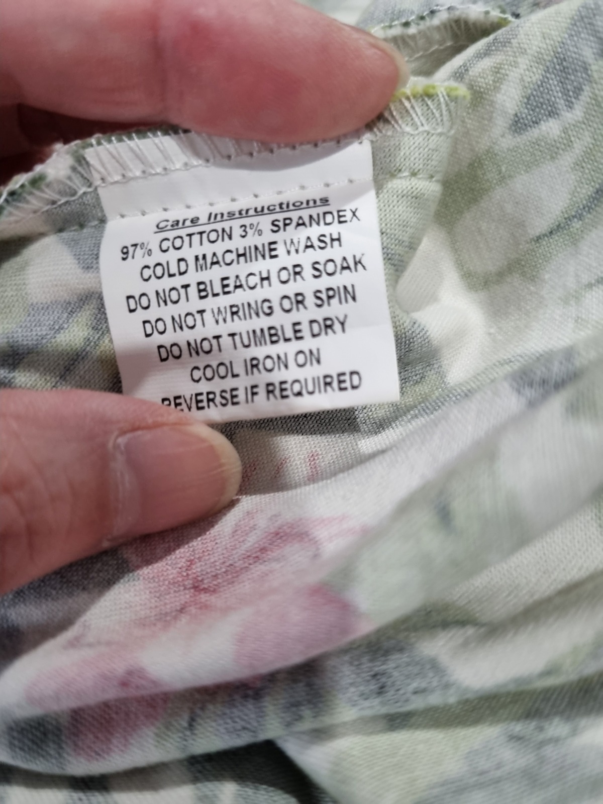 Retro white dress with green and pink floral print