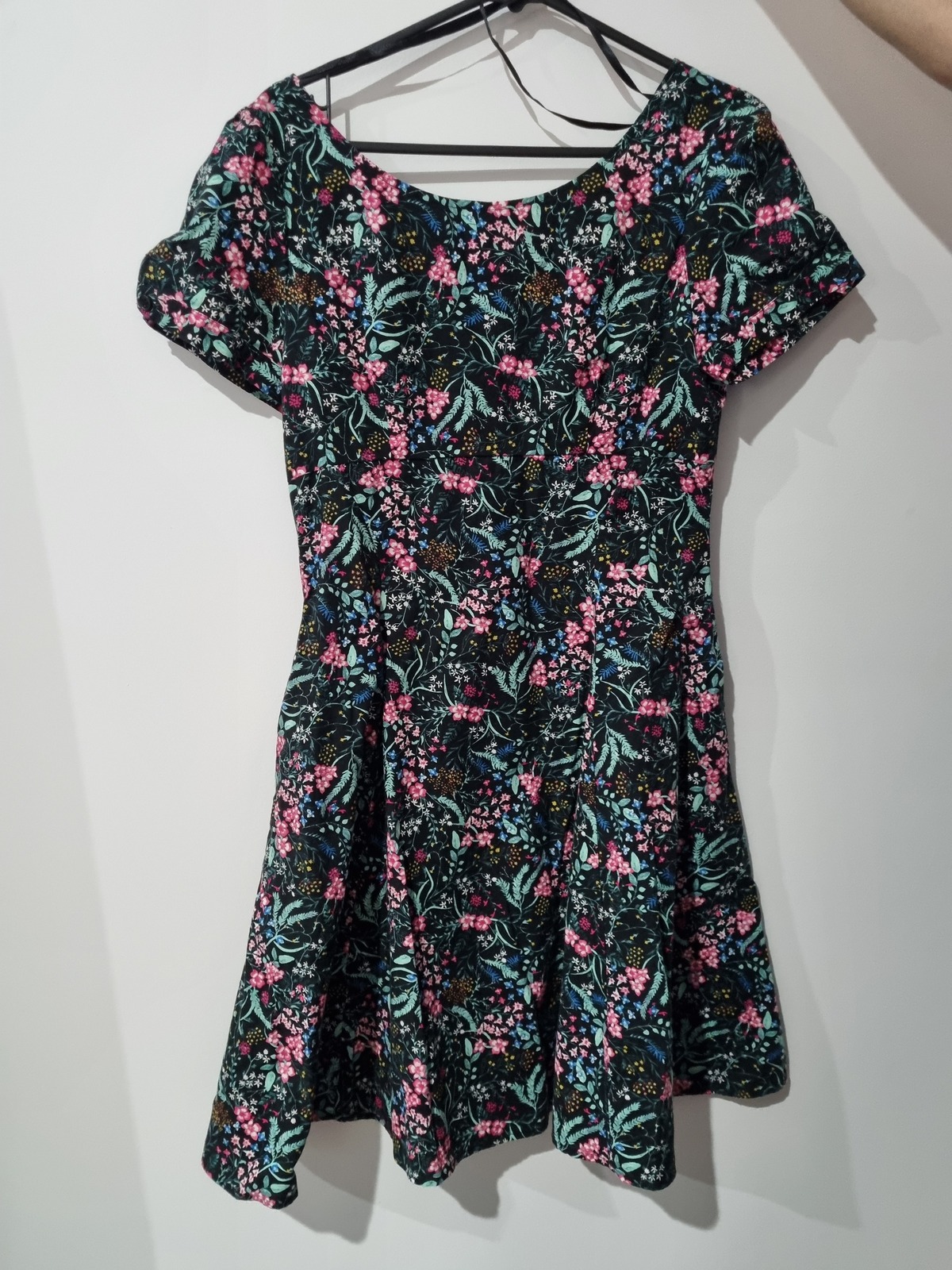 Black floral midi dress