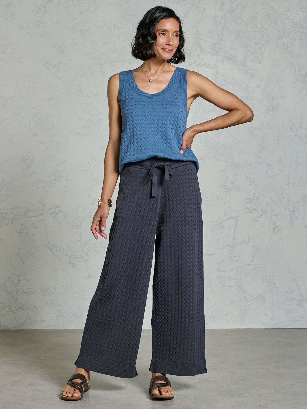 Pambula Cotton Knit Pants Charcoal