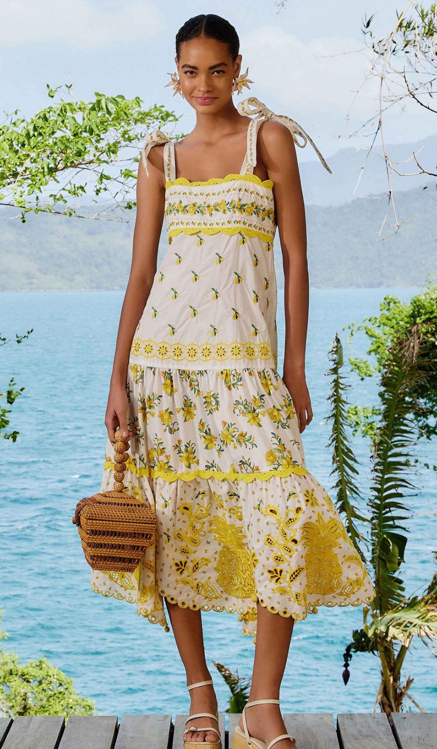 Sicily Richelieu Midi Dress size S 