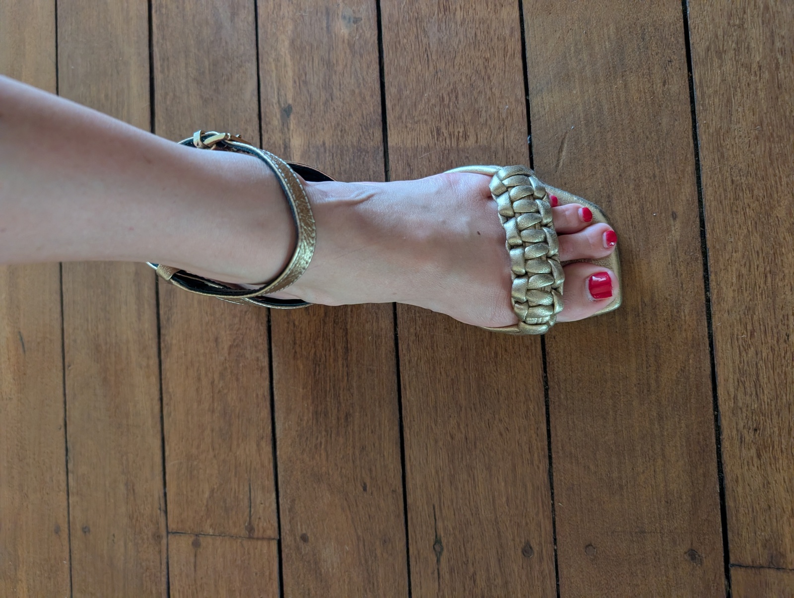 Deandrea Block Sandals by Sempre Di size 37 Gold 