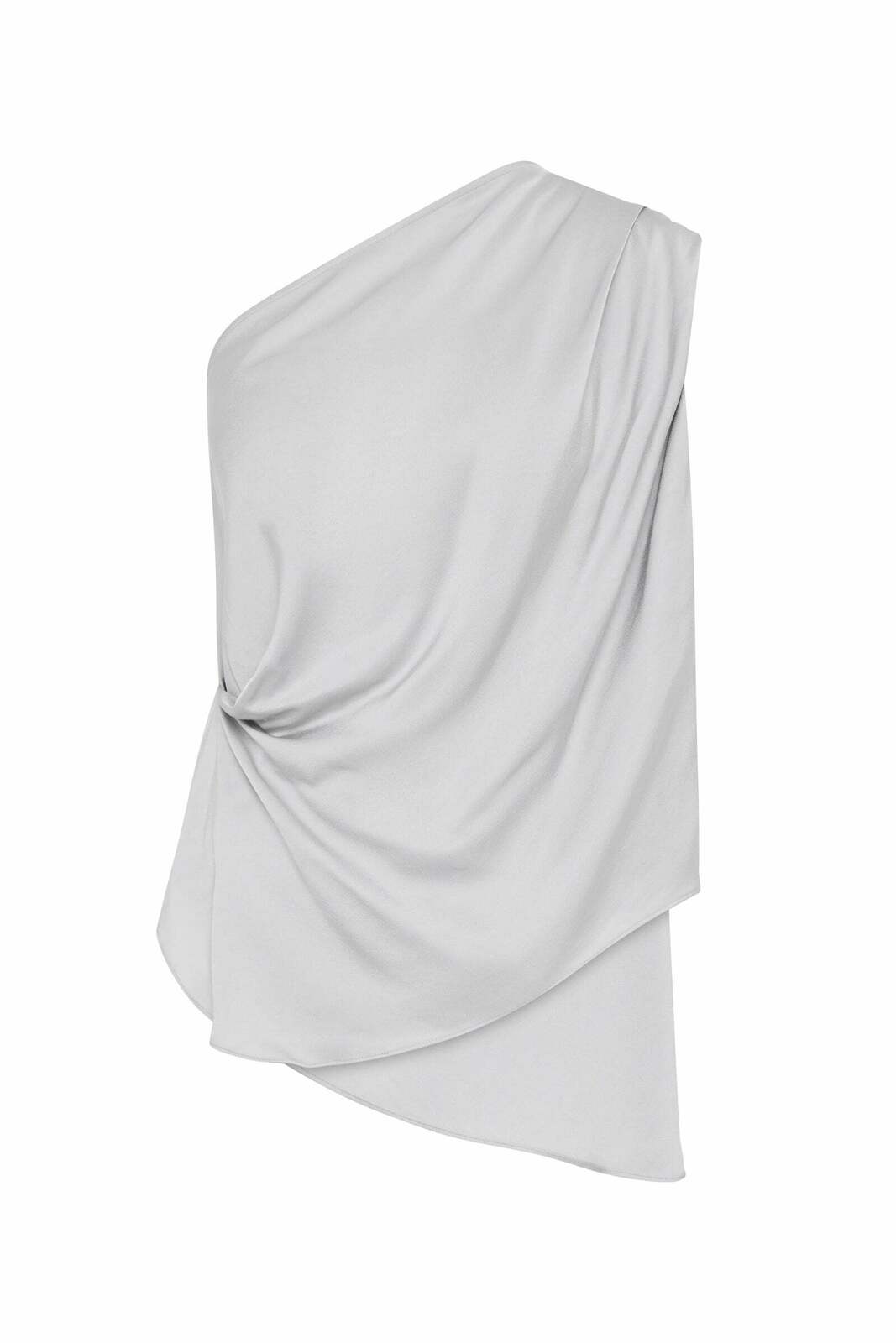 SILVER SATIN ANTONIA TOP